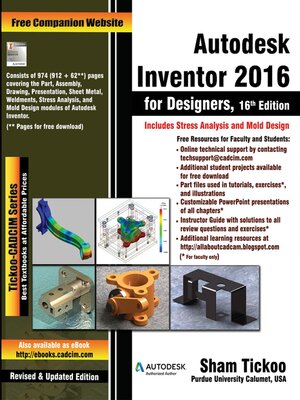 cover image of Autodesk Inventor 2016 for Designers